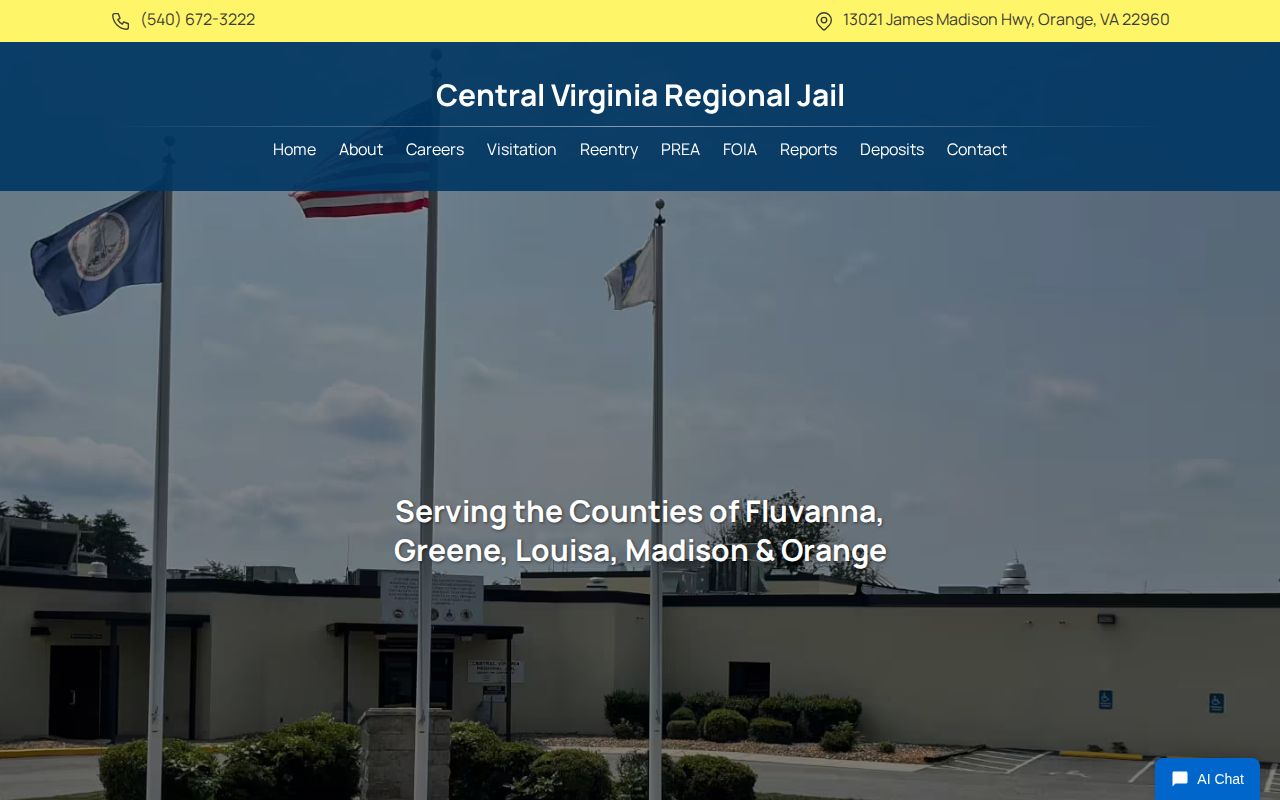 Central Virginia Regional Jail service area and Louisa County release information